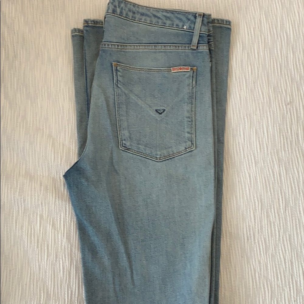 Hudson light wash wide leg jeans